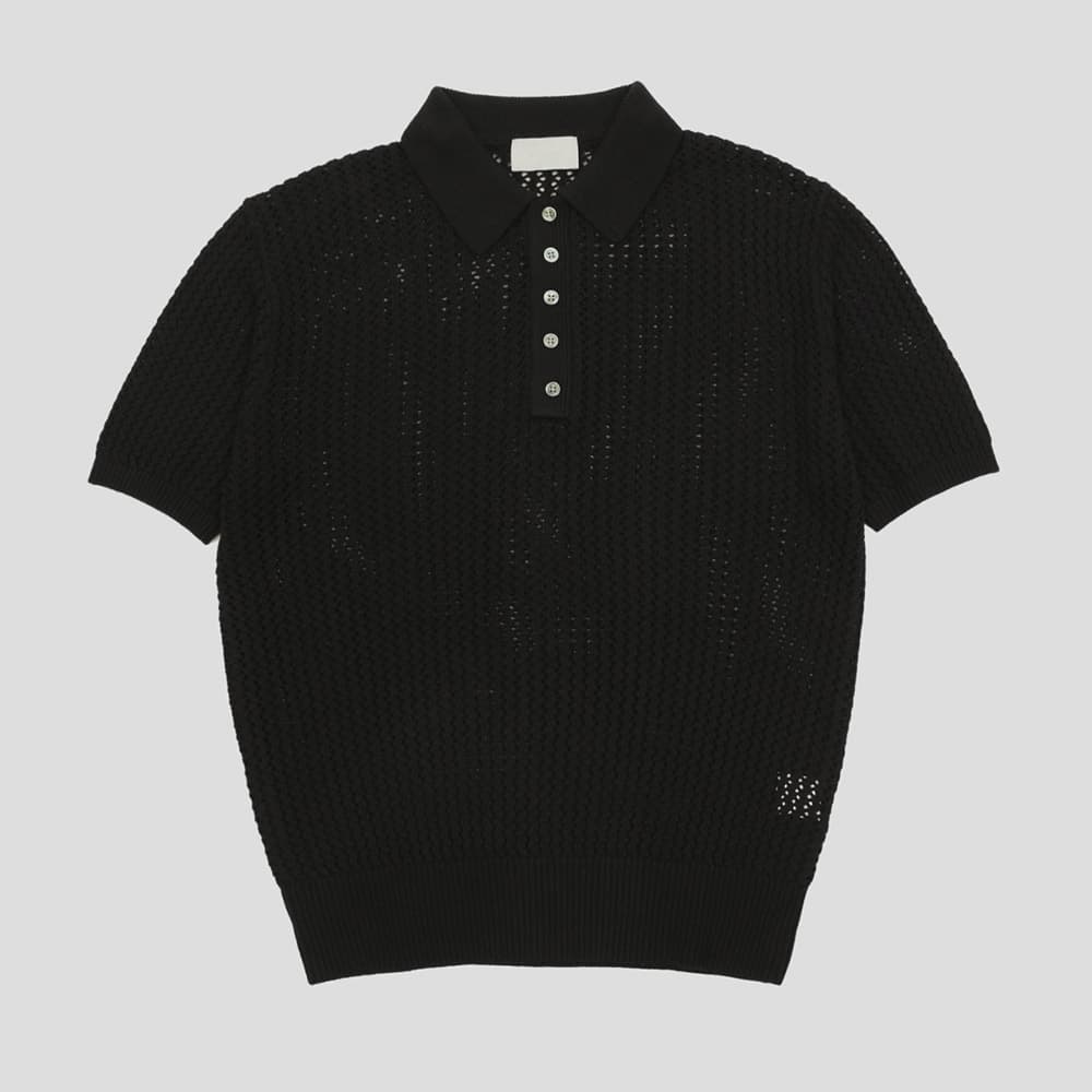 [GENTLE COVER] Helly Two-Tone Collar Short-Sleeved Knit 7
