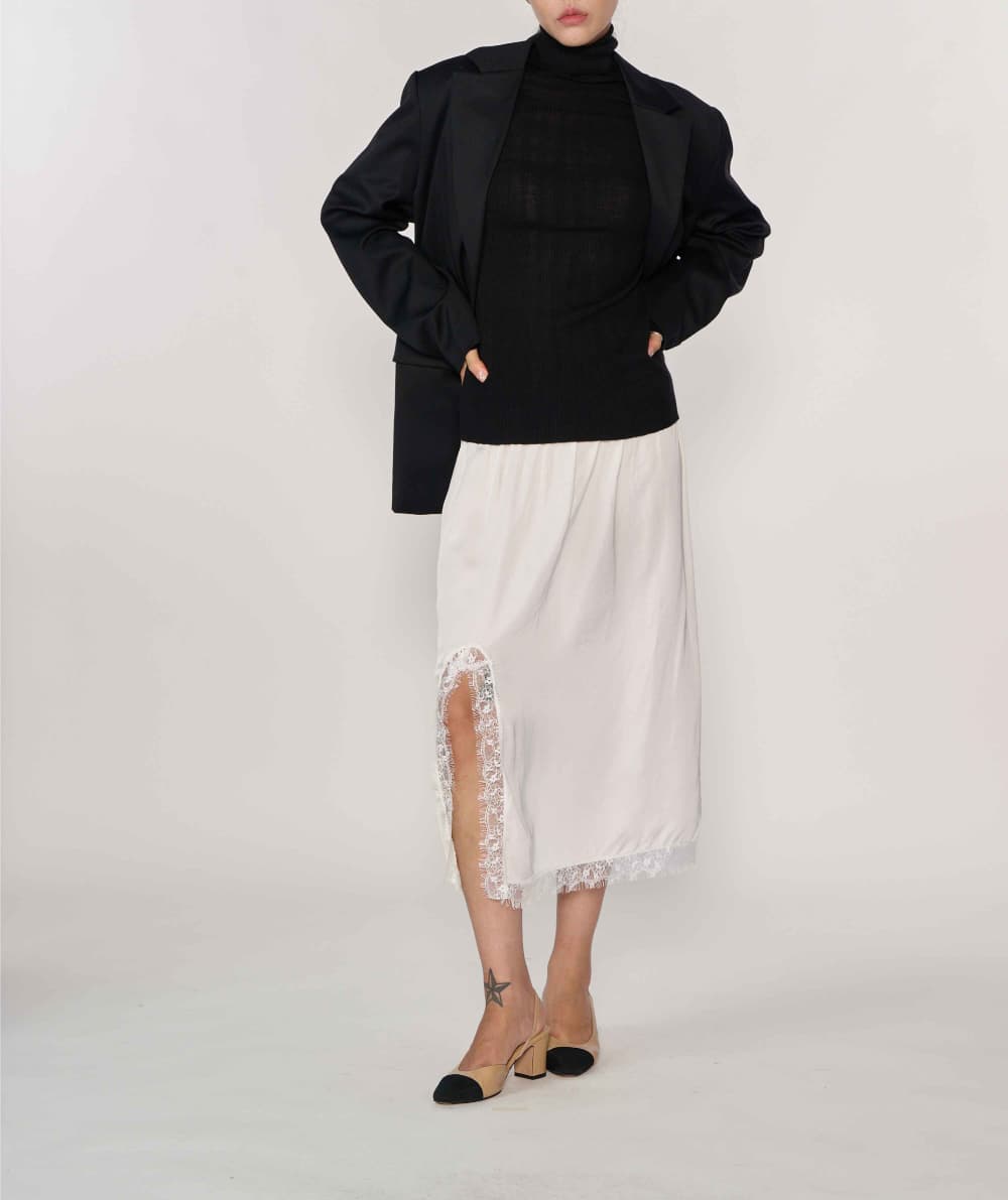 [ROOKIEBUD] Lace Slit Skirt 8