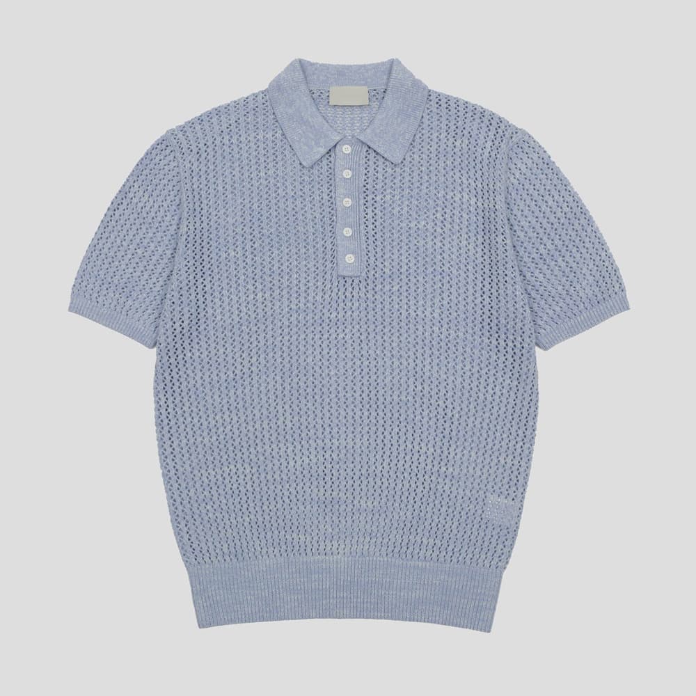 [GENTLE COVER] Helly Two-Tone Collar Short-Sleeved Knit 9