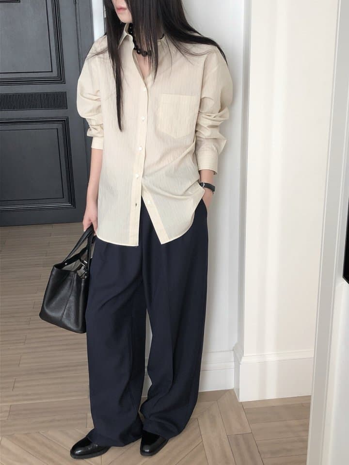 [LE BUTTER] Rough Stripe Shirt 8