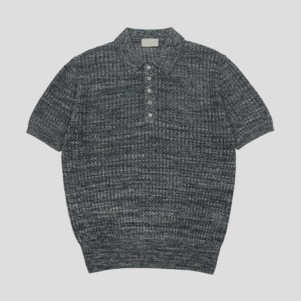 [GENTLE COVER] Helly Two-Tone Collar Short-Sleeved Knit 6