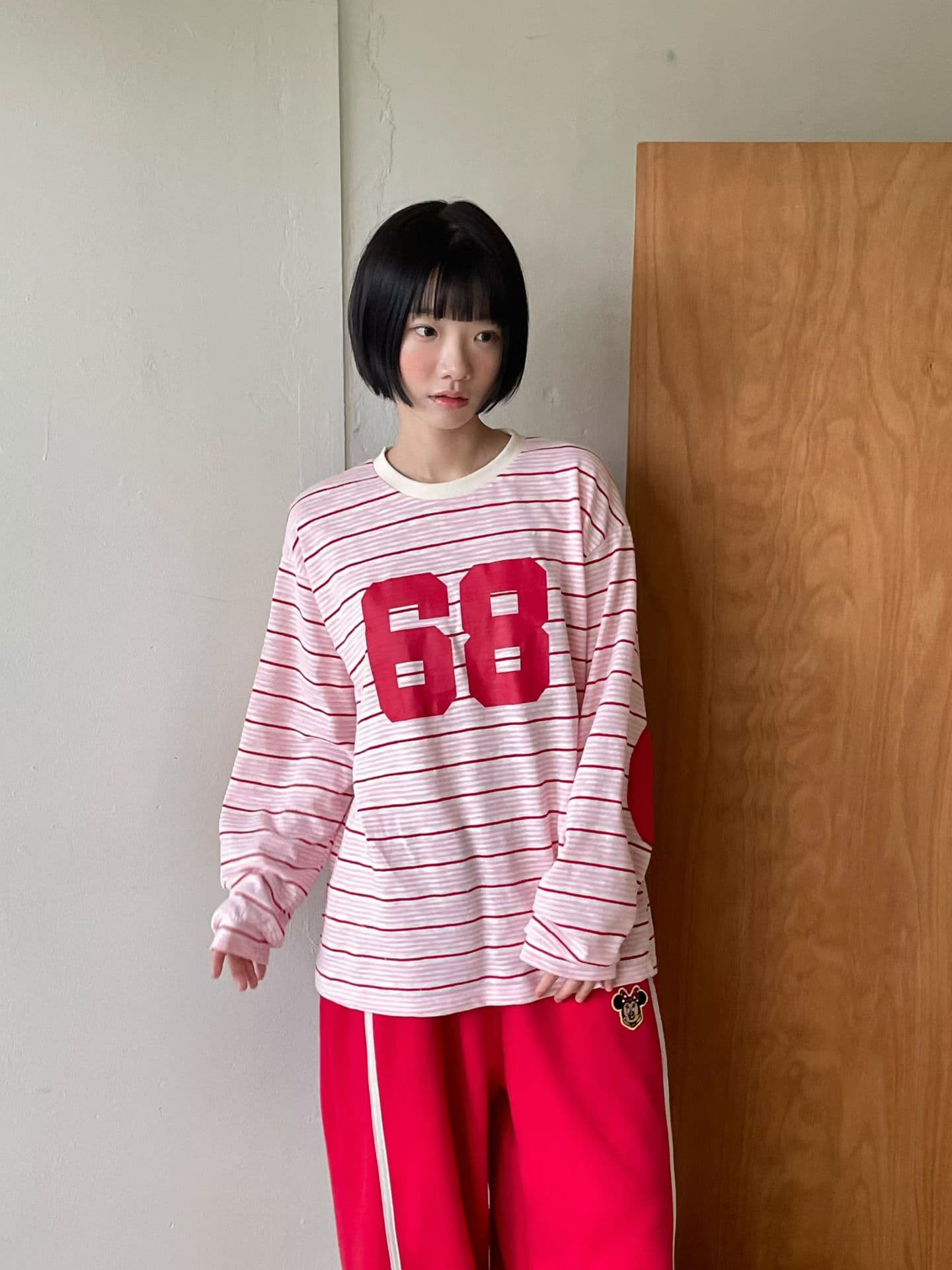[VENTI] 68 Patch Striped T-Shirt 2