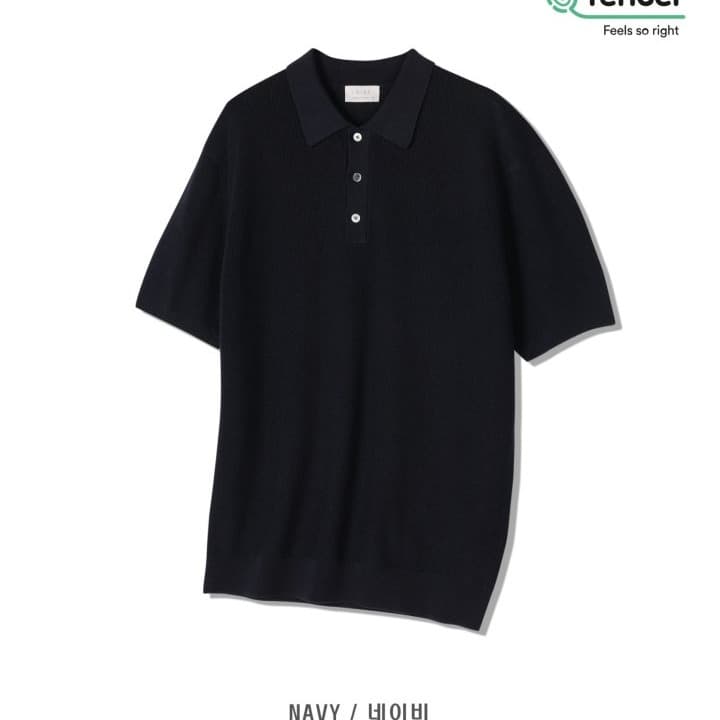 [LAINE] Tencel Hacci Collared Short Sleeve Knit 1