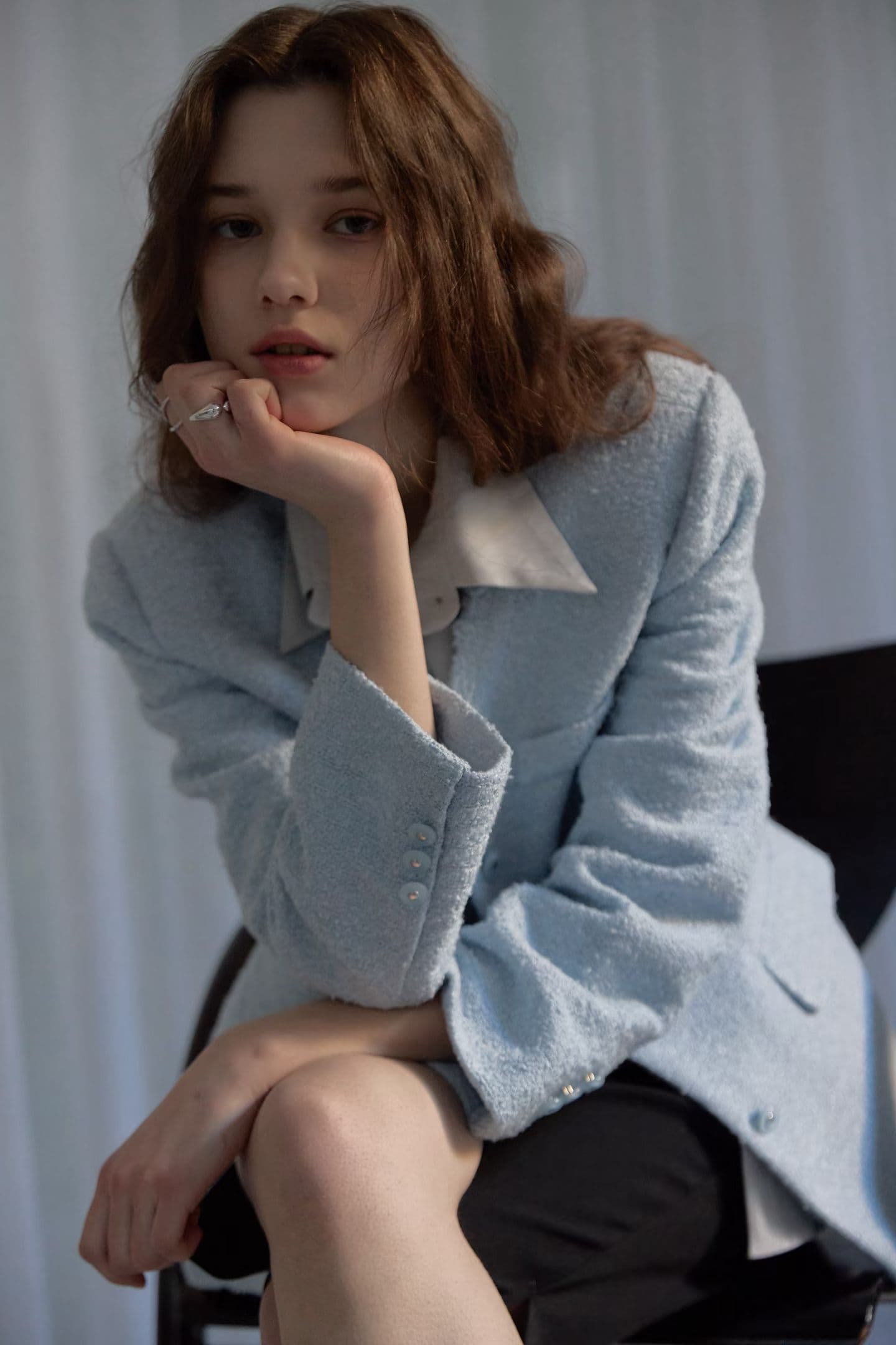 [FOUNDATION] Draw Shirt-Layered Tweed Jacket 4