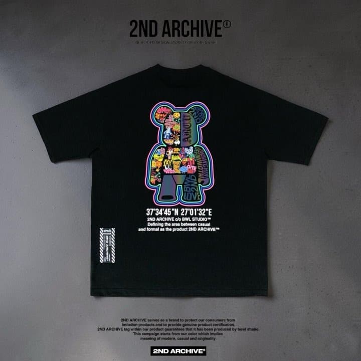 [2ND ARCHIVE] Sticker Reflective Bear Short Sleeve T-Shirt 1
