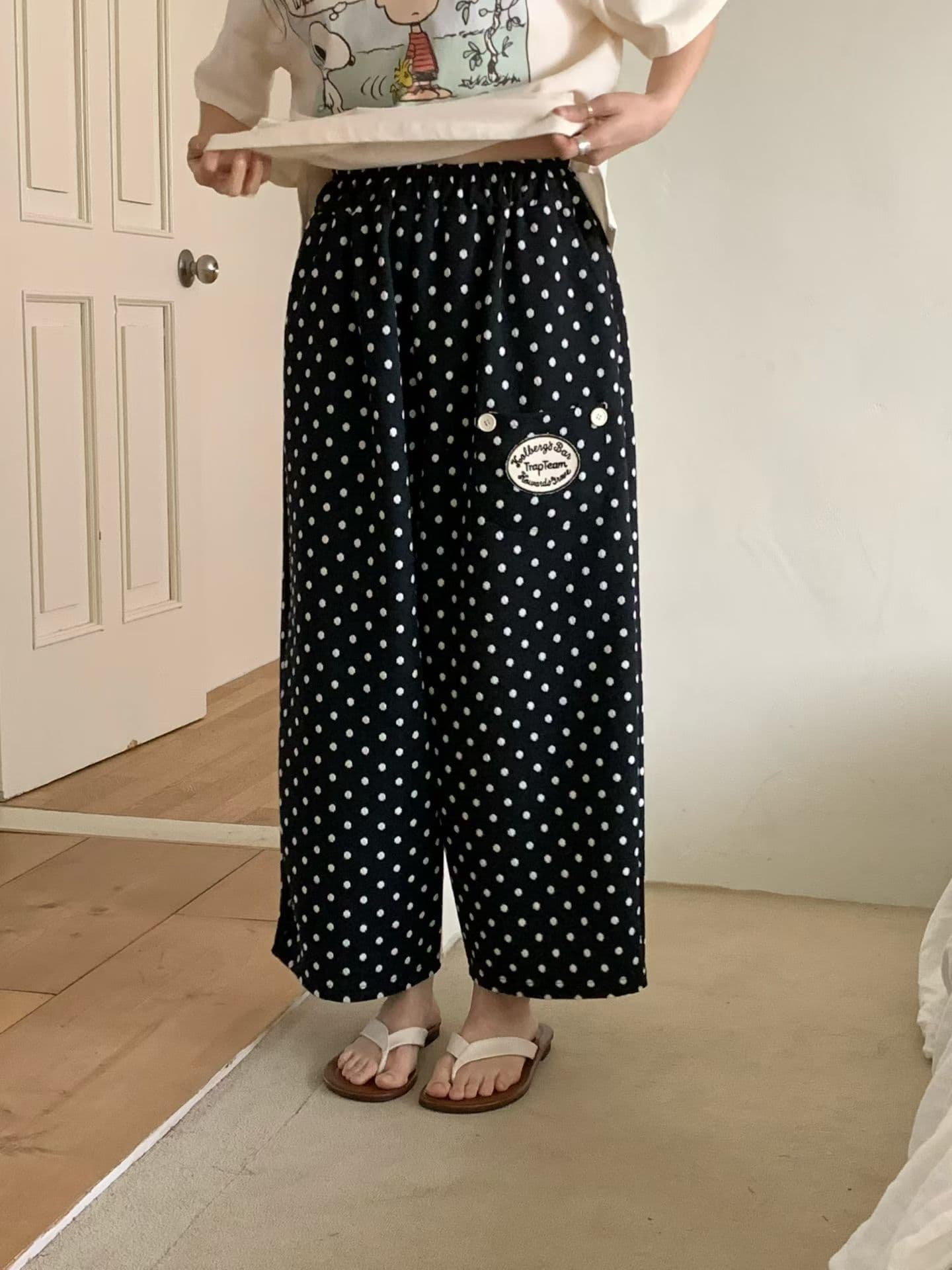 [VENTI] Carry Polka Dot Patch Pants 6