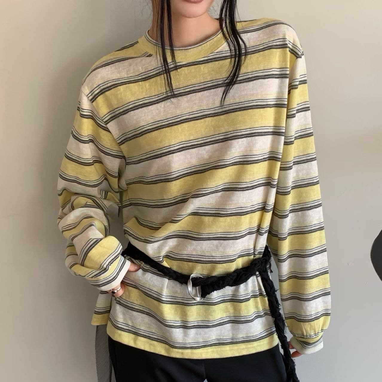 [FOUNDATION] Berry Striped T-Shirt 1