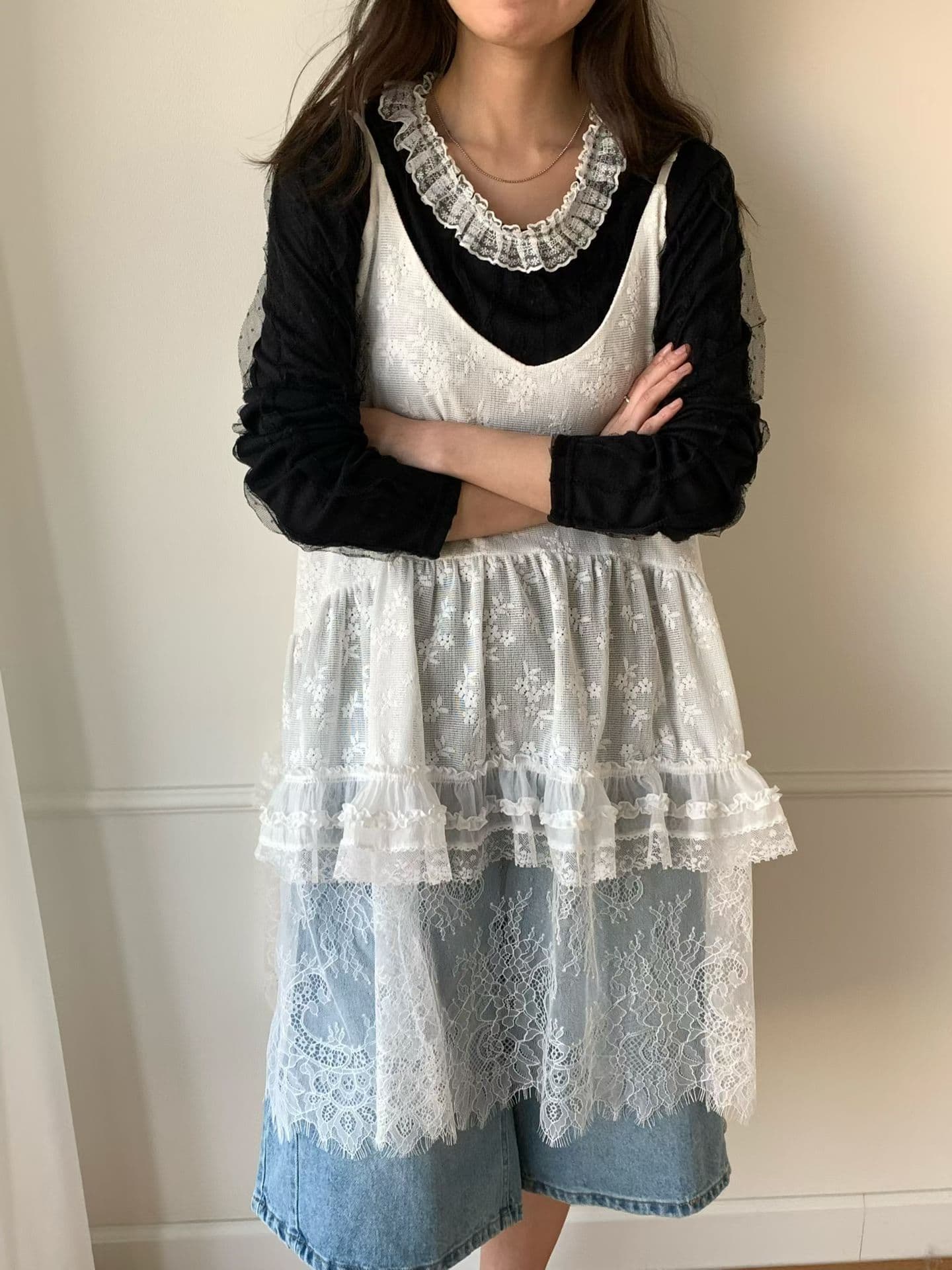 [VENTI] Kklo Knit Lace Dress 9