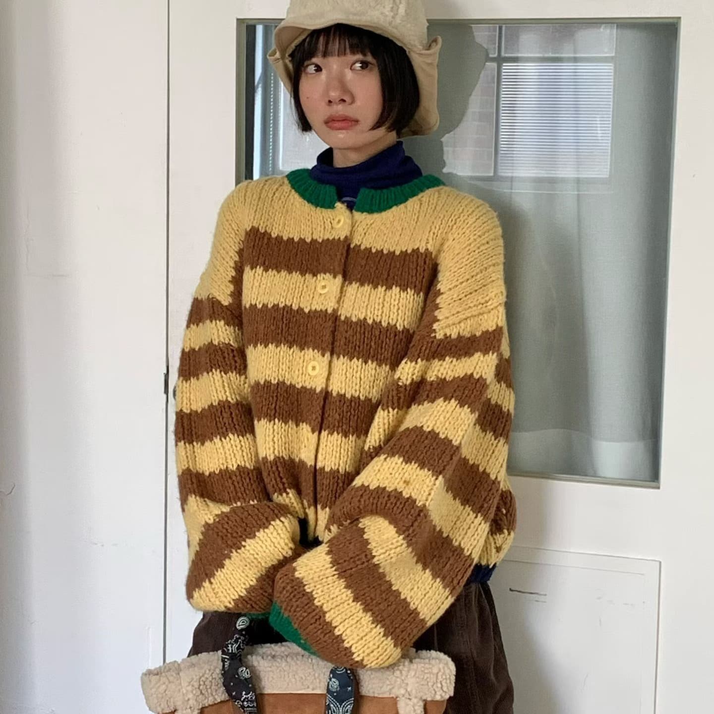 [VENTI] Honey Striped Knit 1