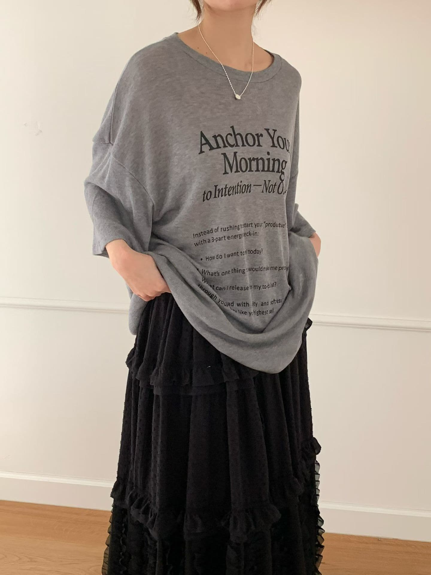 [VENTI] Anchor Knit Printed T-Shirt 10