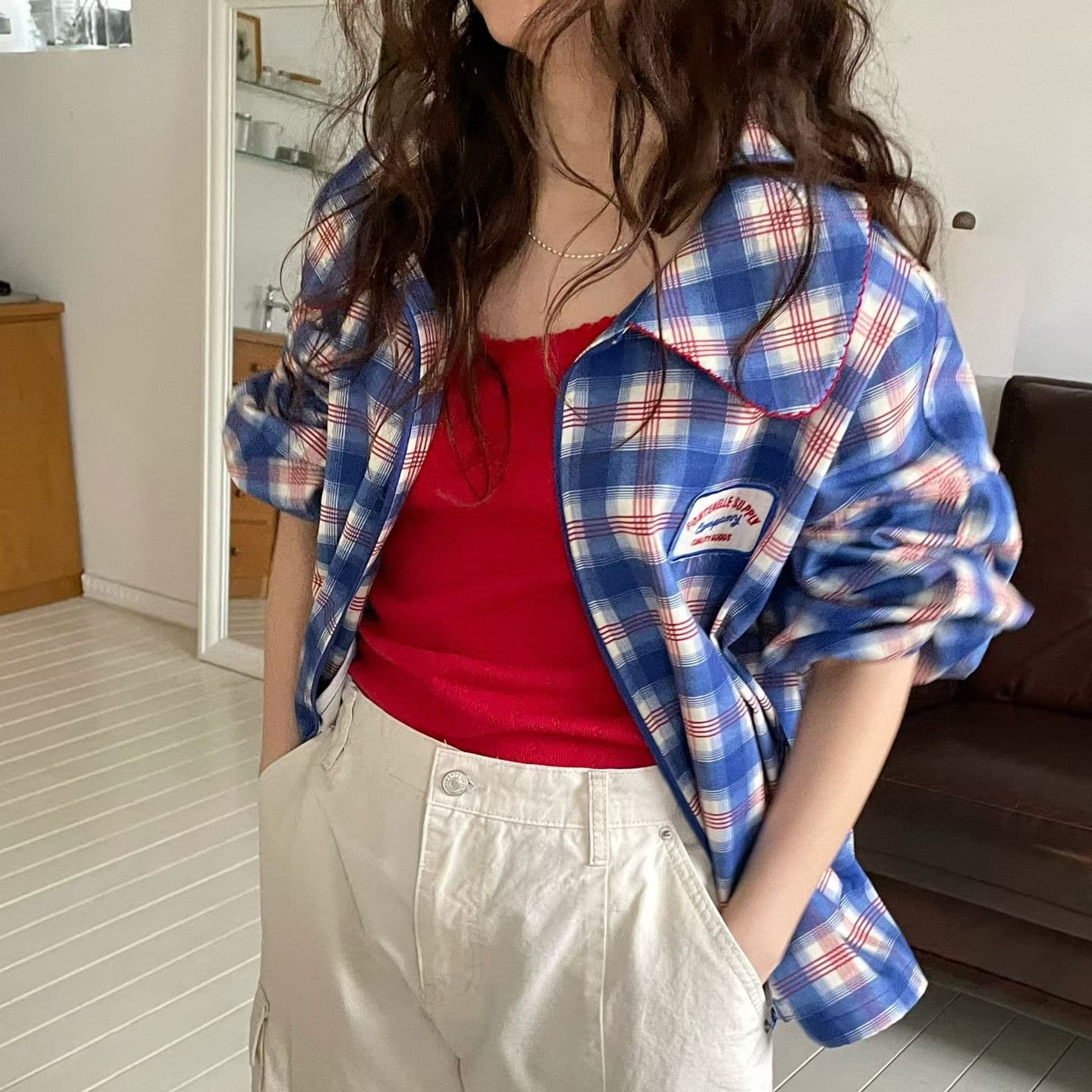 [VENTI] Crew Checked Jacket 1