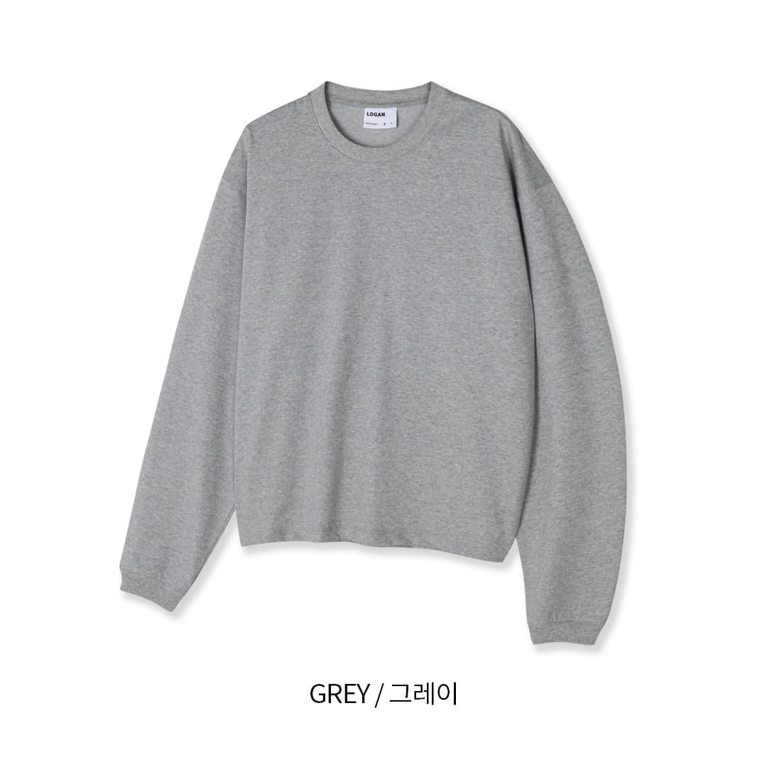 [LOGAN] Cropped Ribbed Oversized Long Sleeve T-Shirt 1