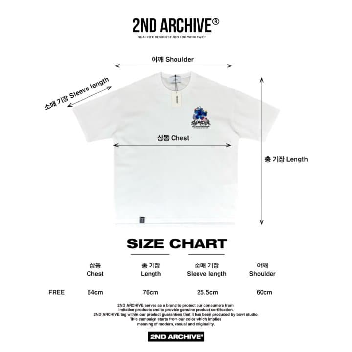 [2ND ARCHIVE] Blue Flower Painting Short Sleeve T-Shirt 2