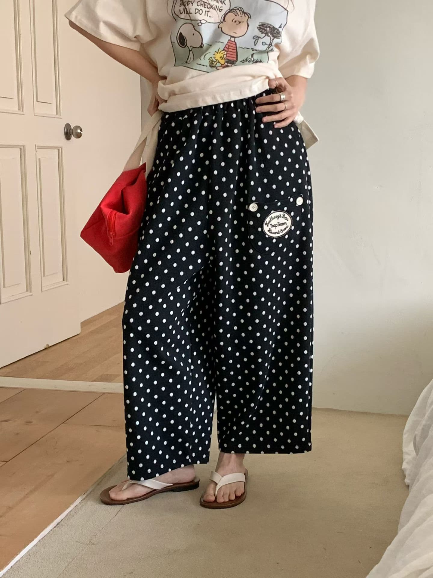 [VENTI] Carry Polka Dot Patch Pants 2