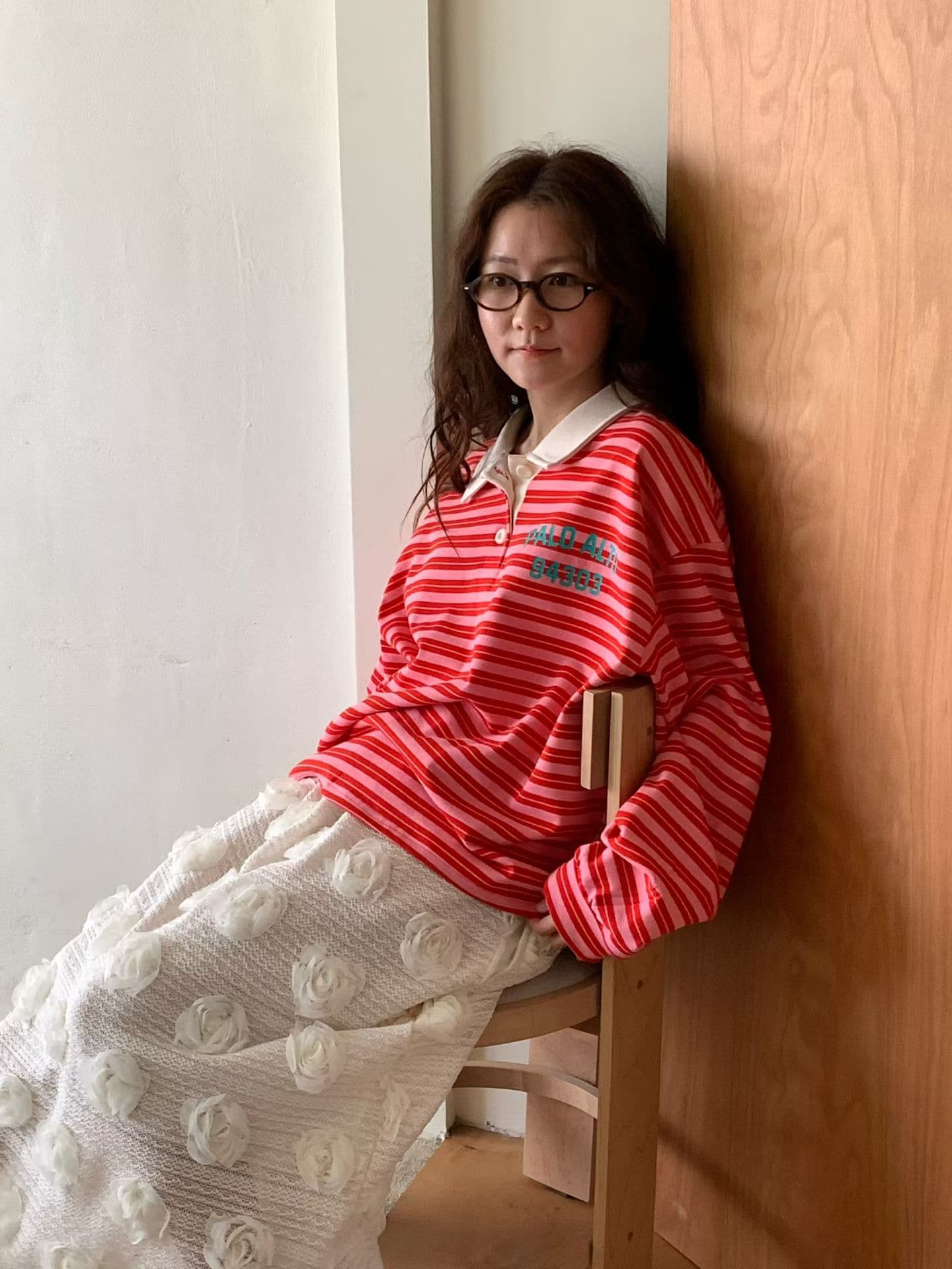 [VENTI] Palo Striped Collared T-Shirt 9