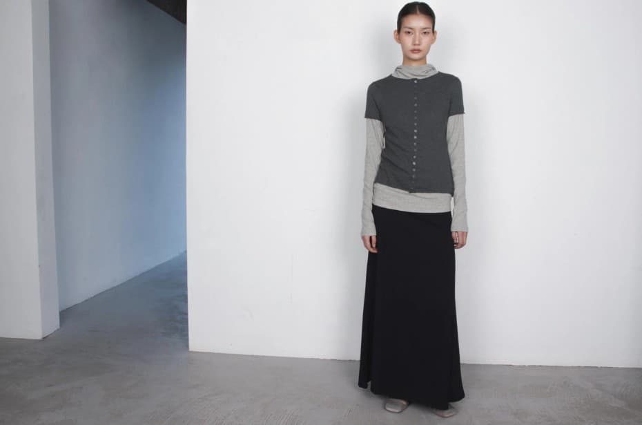 [TEXTURE] Ging Maxi Flared Skirt 5