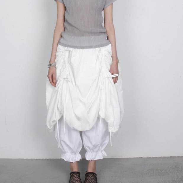 [TEXTURE] Kin Banded Shirred Balloon Skirt 1