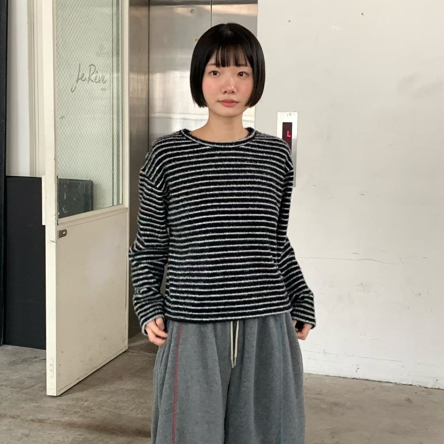 [VENTI] Hairy Striped T-Shirt 1