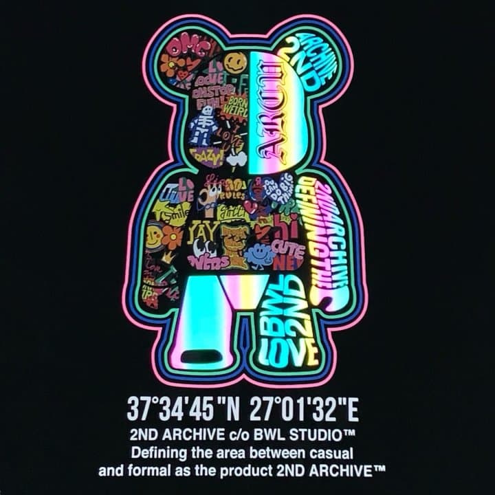[2ND ARCHIVE] Sticker Reflective Bear Short Sleeve T-Shirt 5