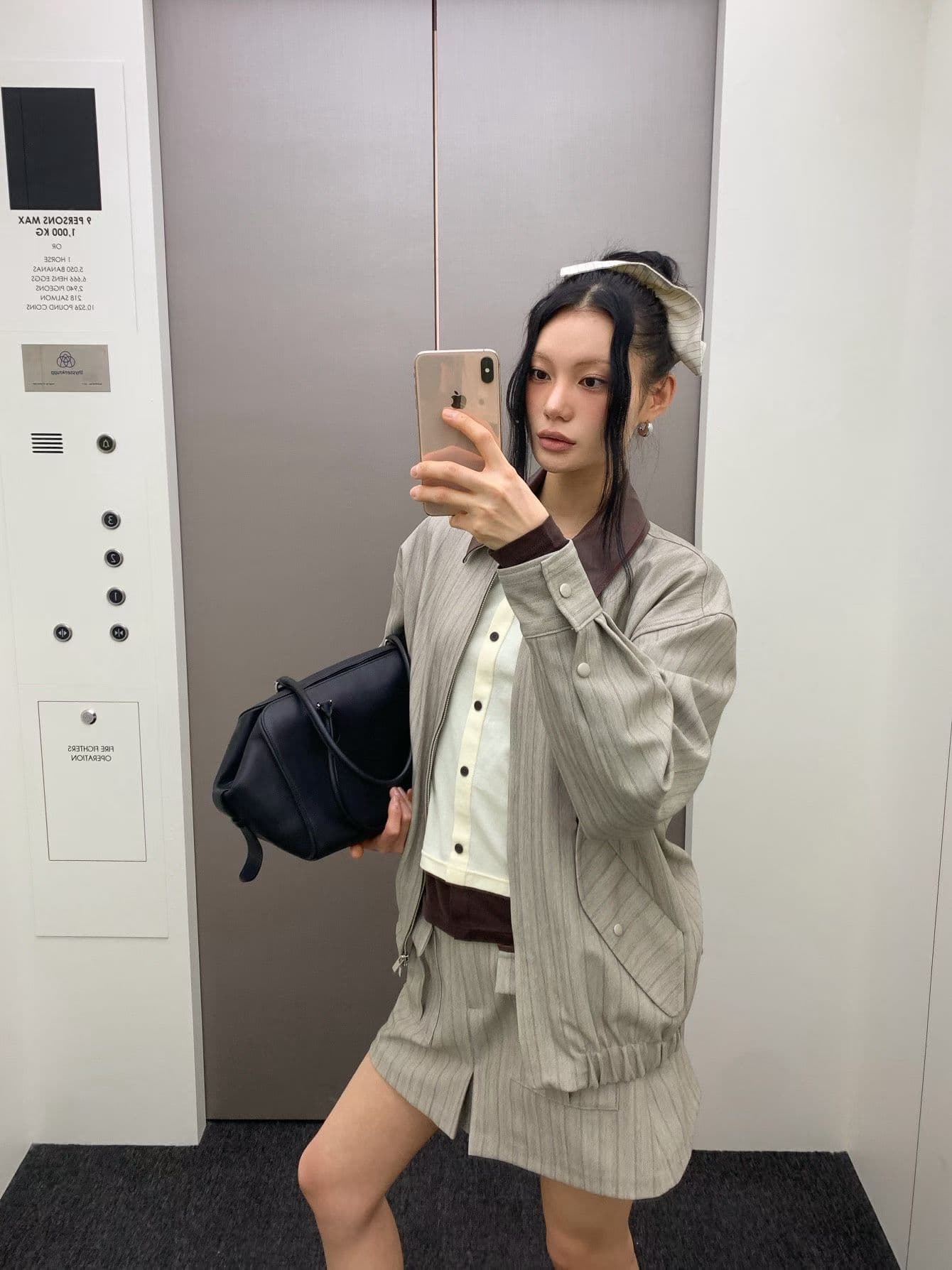 [FOUNDATION] Ver Leather Color-Block Zip-up Jumper 7