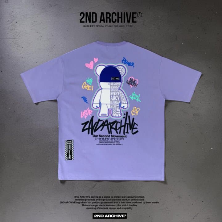 [2ND ARCHIVE] Blue Beanie Bear Short Sleeve T-Shirt 9