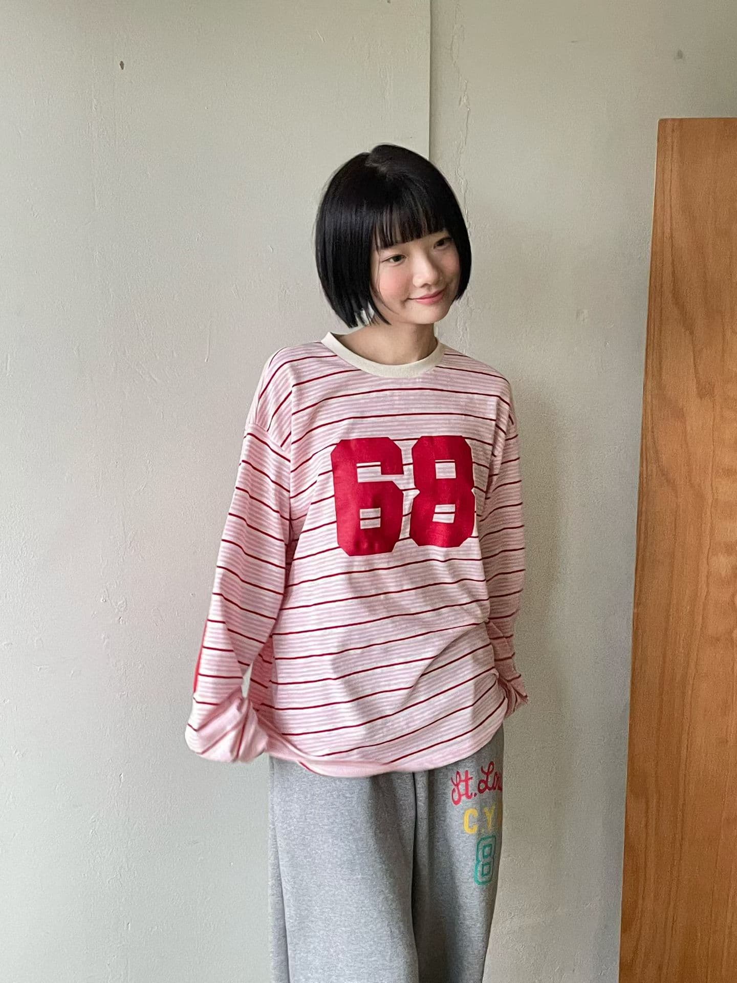 [VENTI] 68 Patch Striped T-Shirt 3