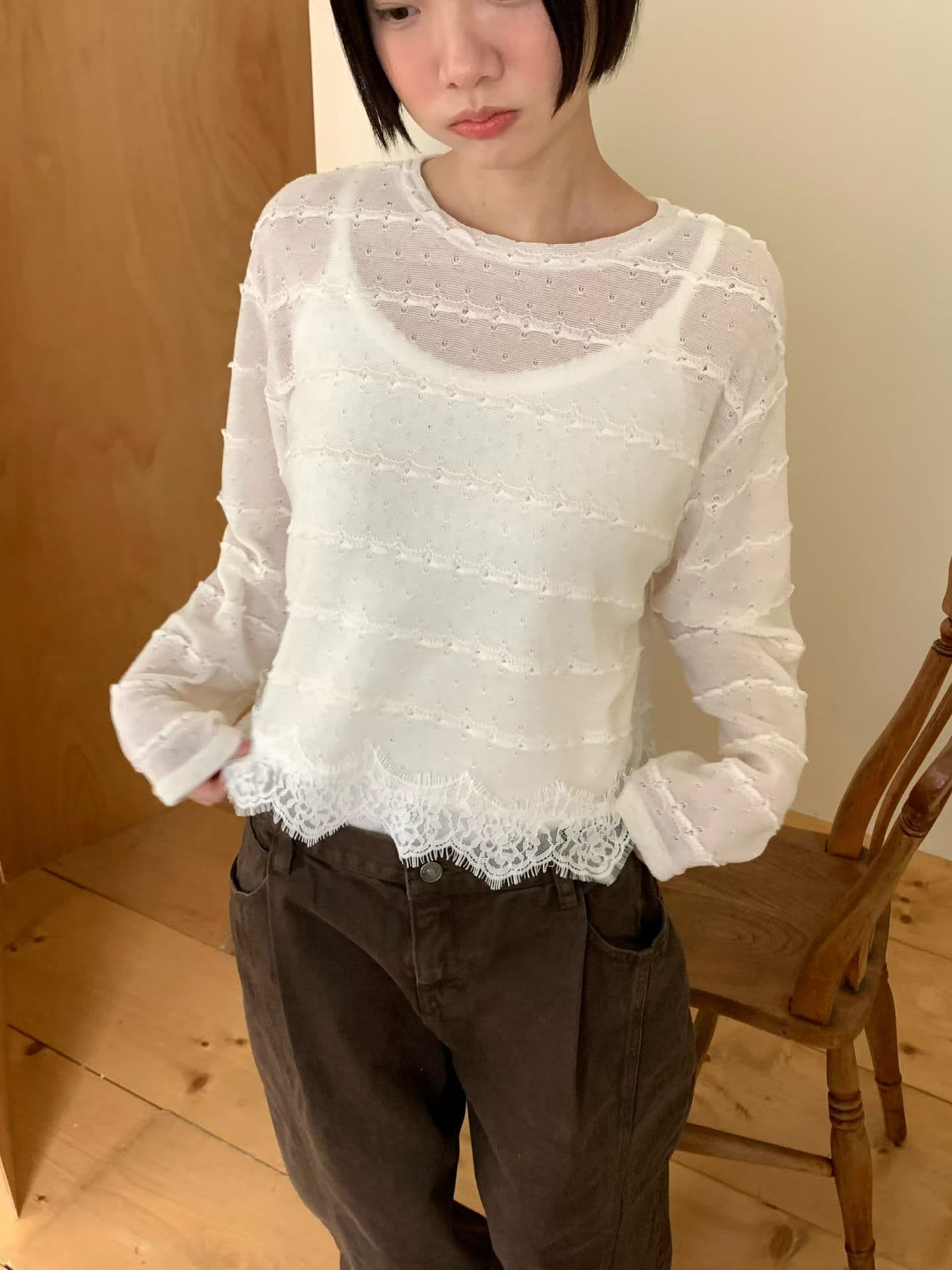 [VENTI] Koe Lace T-Shirt 8