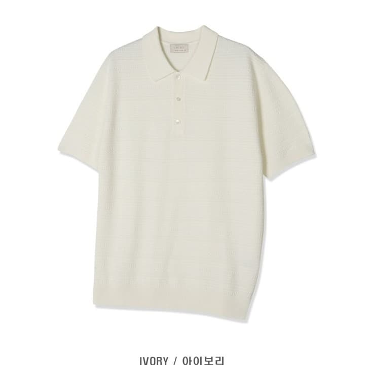 [LAINE] Ethnic Collared Short Sleeve Knit 1