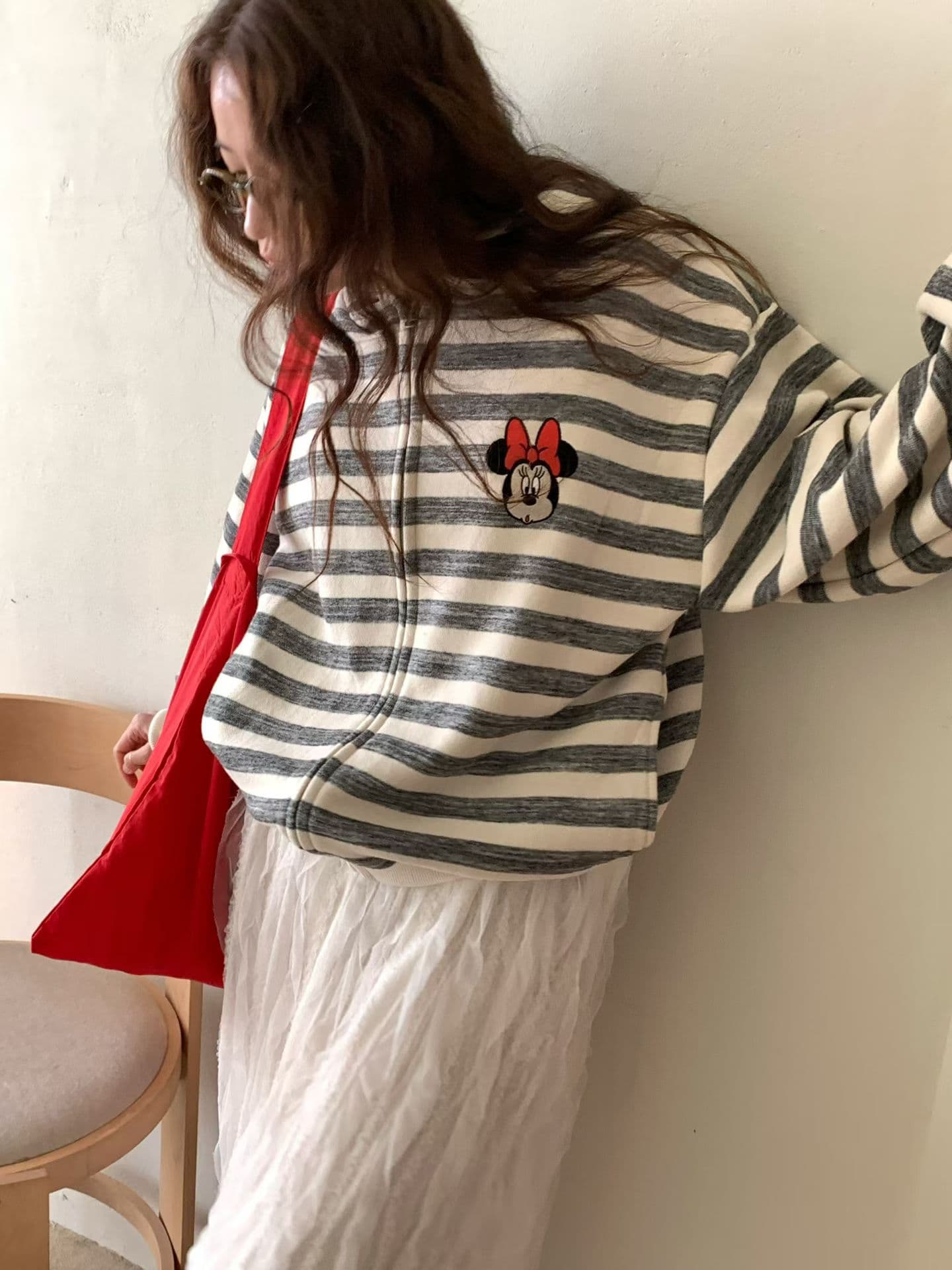 (Official Licensed Disney) [VENTI] Mini Striped Zip-up Hoodie 7