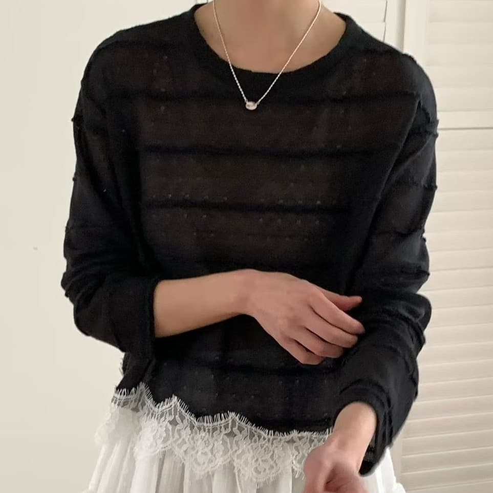 [VENTI] Koe Lace T-Shirt 1