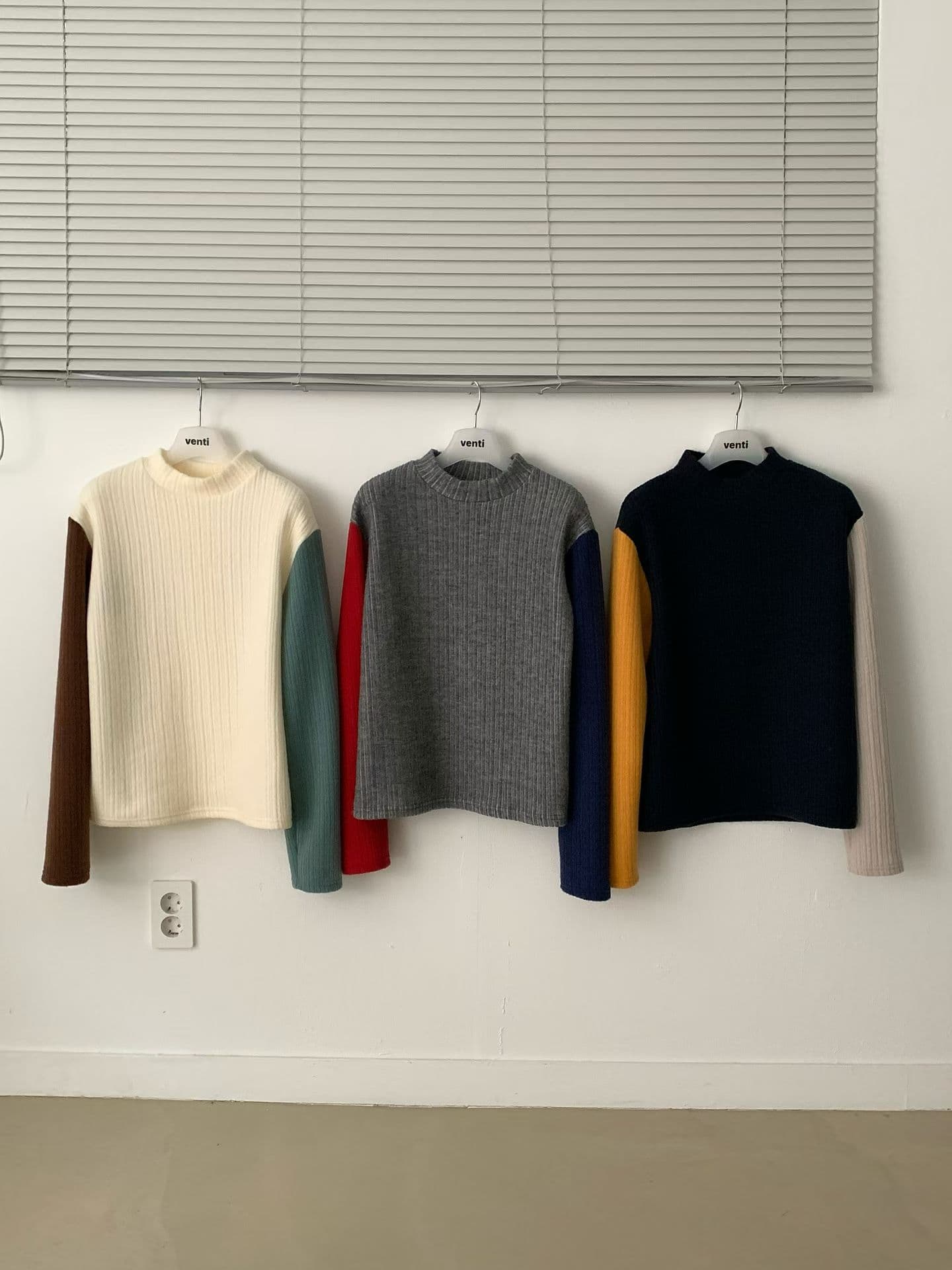 [VENTI] Multi Ribbed Brushed Long Sleeve T-Shirt 9