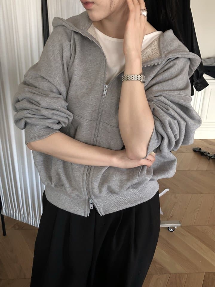 [LE BUTTER] Oversized Zip-up Hoodie 8