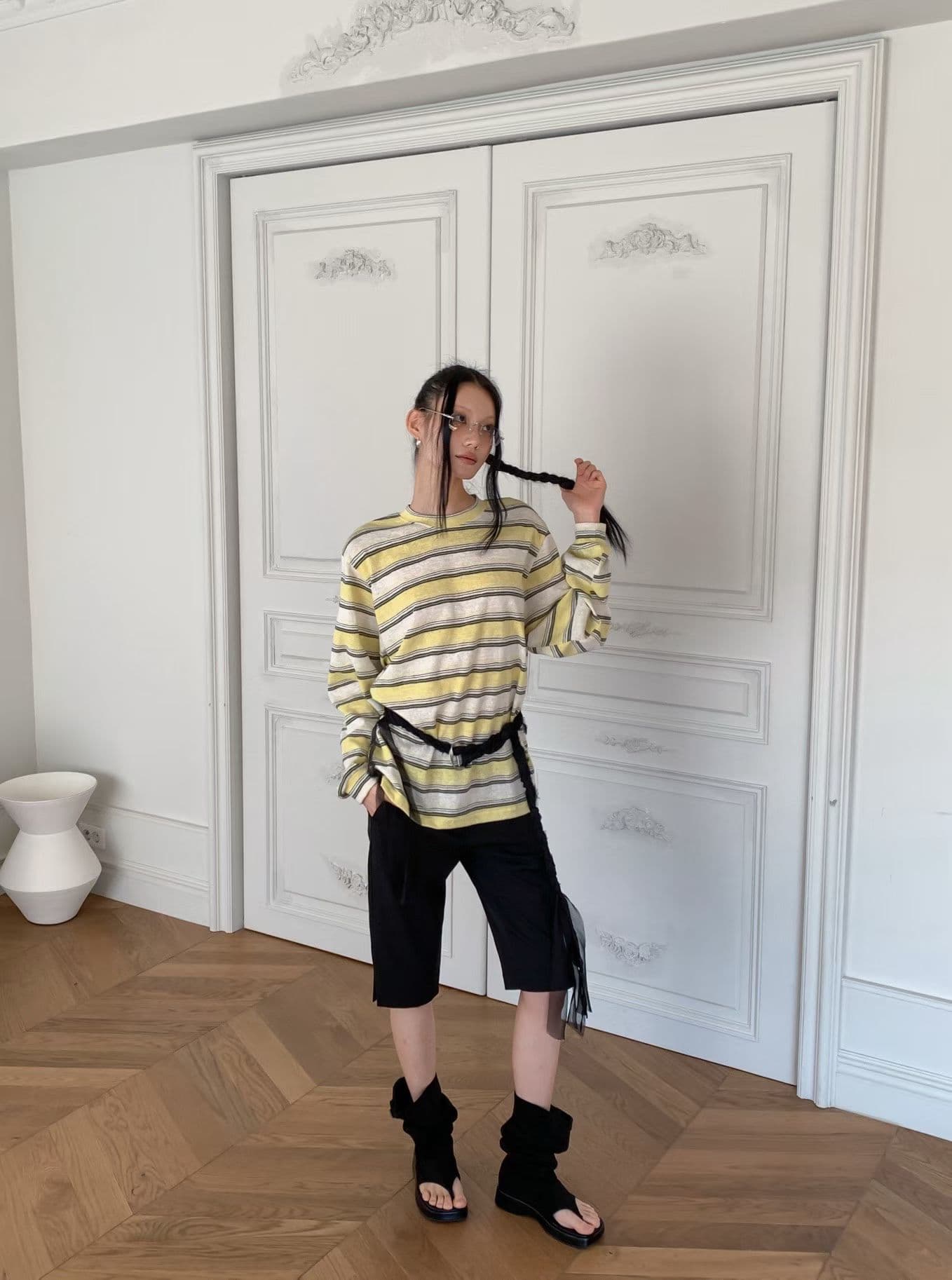 [FOUNDATION] Berry Striped T-Shirt 5