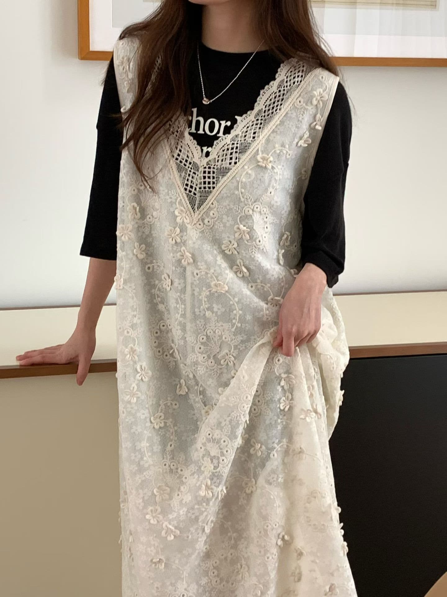 [VENTI] Euro Lace Sleeveless Dress 6