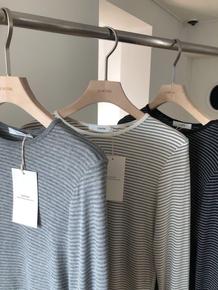 [LE BUTTER] Mono Striped T-Shirt 2
