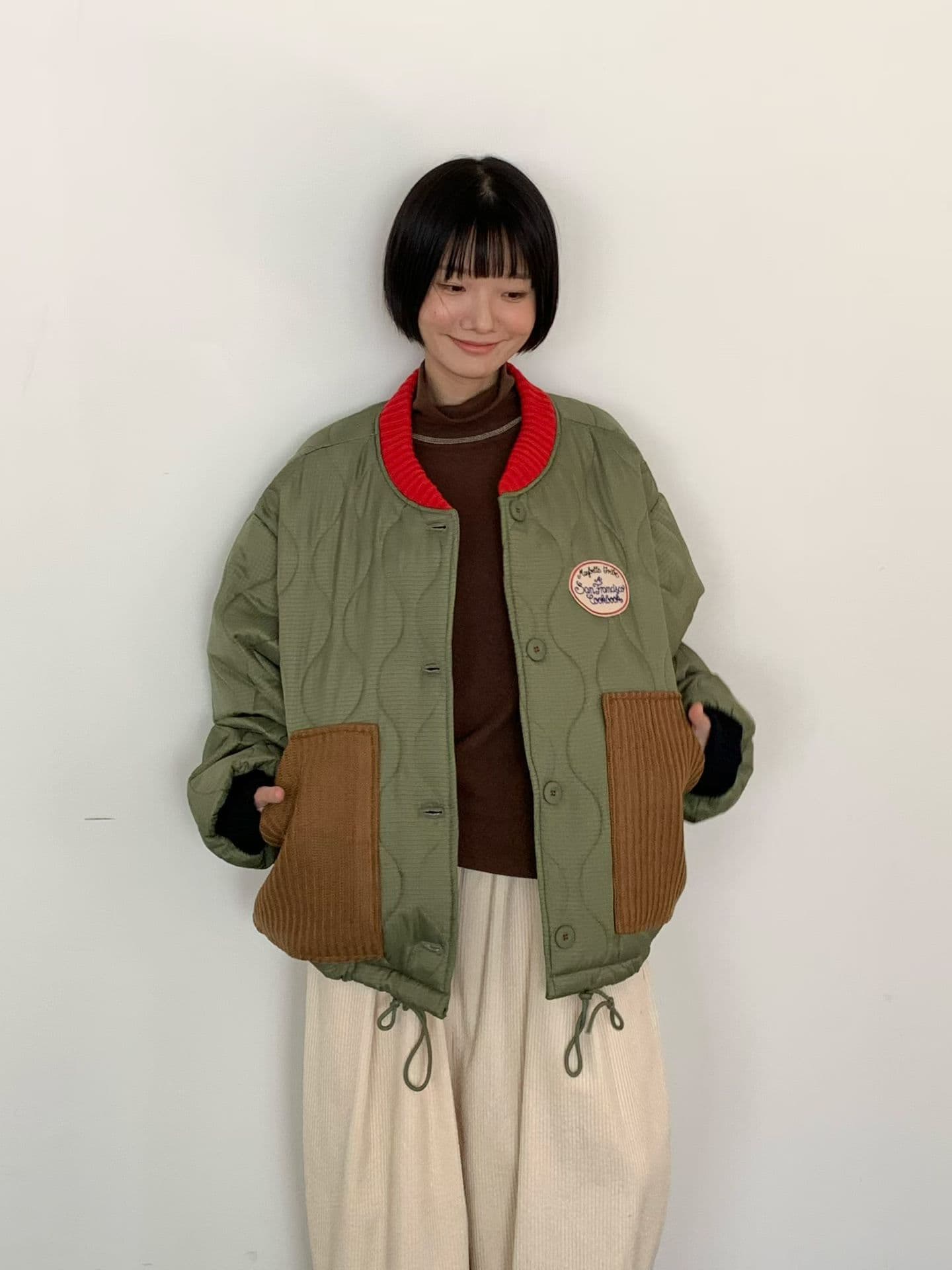 [VENTI] Unique Patch Quilted Jumper 6