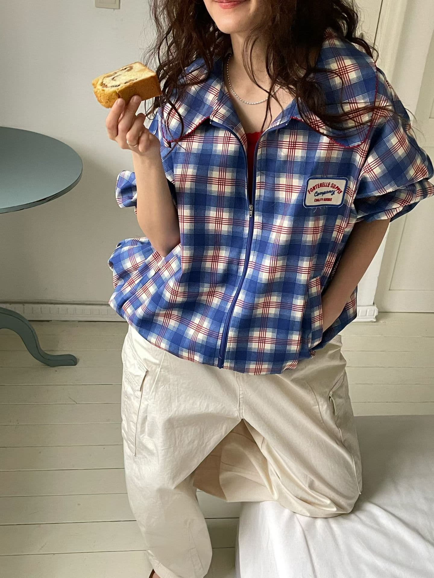[VENTI] Crew Checked Jacket 8