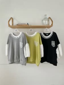 [VENTI] Meidi Lace Color-Block Sweatshirt 8