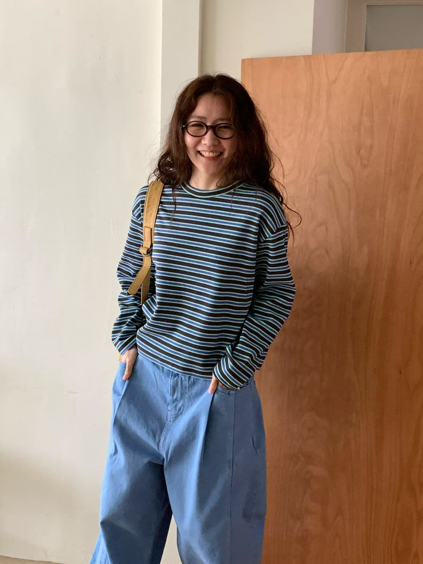 [VENTI] Waffle Striped Long Sleeve T-Shirt 4
