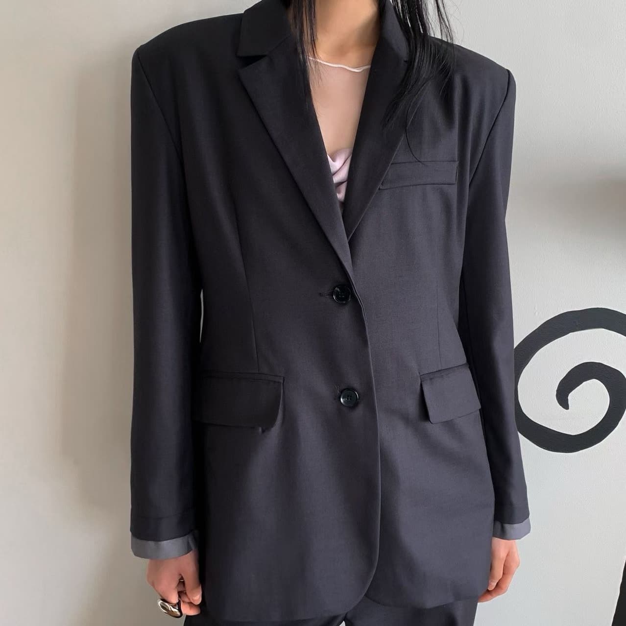 [FOUNDATION] Nine Sleeve Color-Block Jacket 1