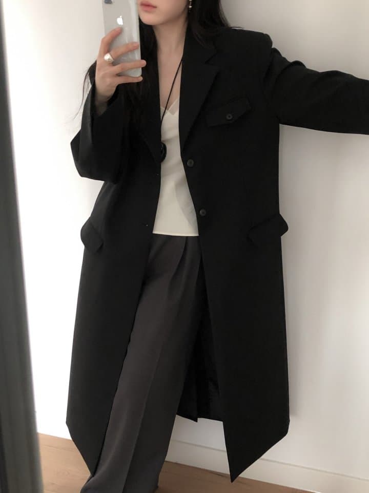 [LE BUTTER] Noir Long Coat 3
