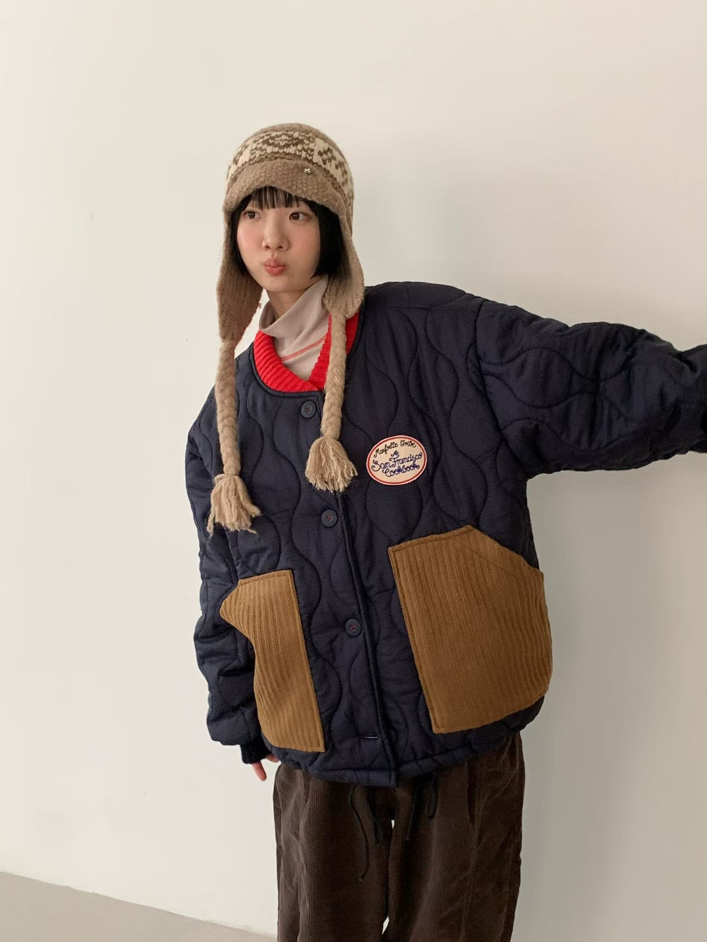 [VENTI] Unique Patch Quilted Jumper 7