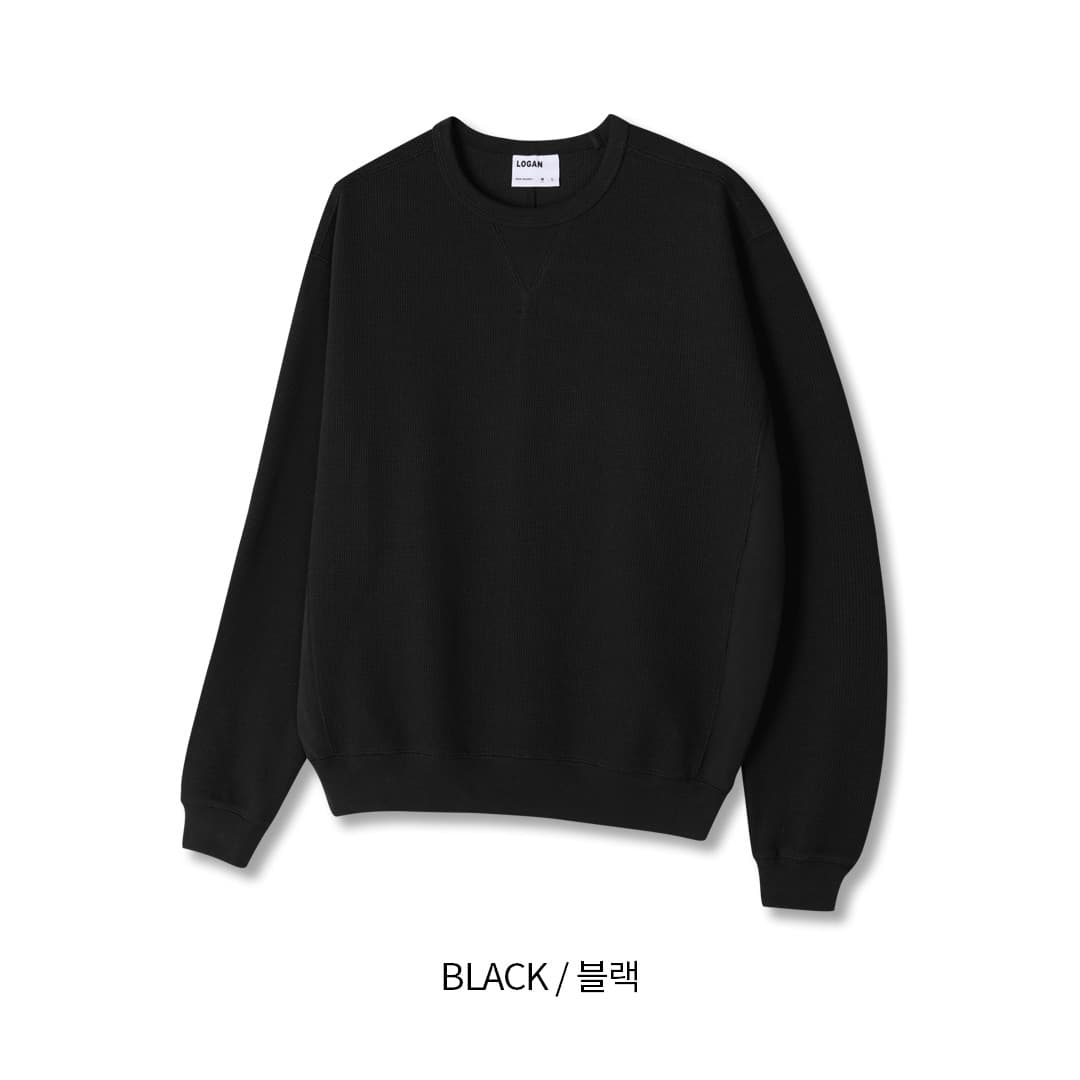 [LOGAN] Labe Waffle Sweatshirt 1