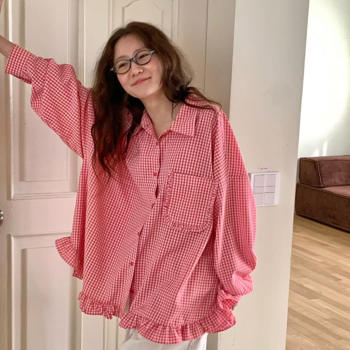 [VENTI] Aaron Checked Frill Shirt 1