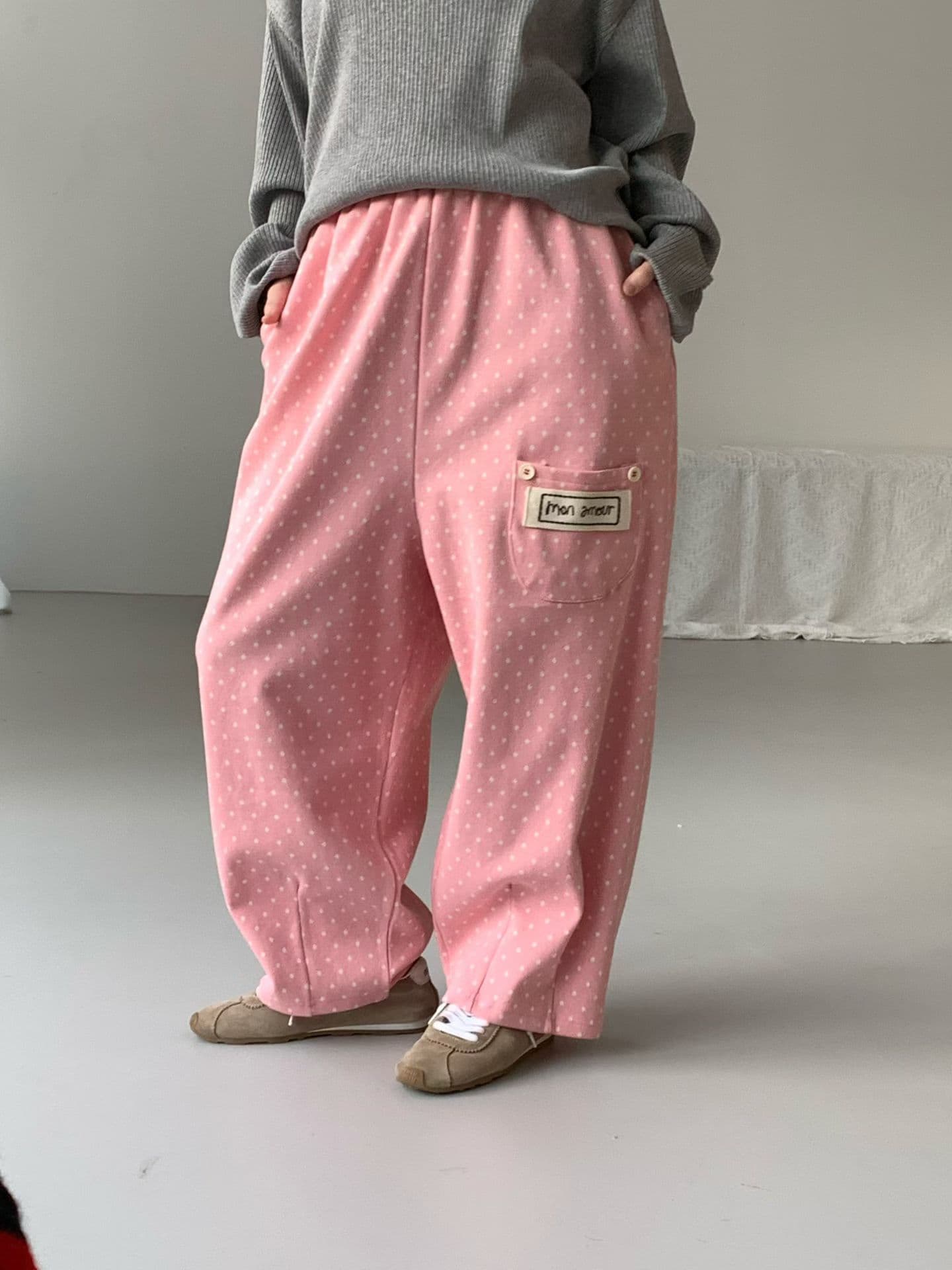 [VENTI] Polka Dot Pocket Pants 9