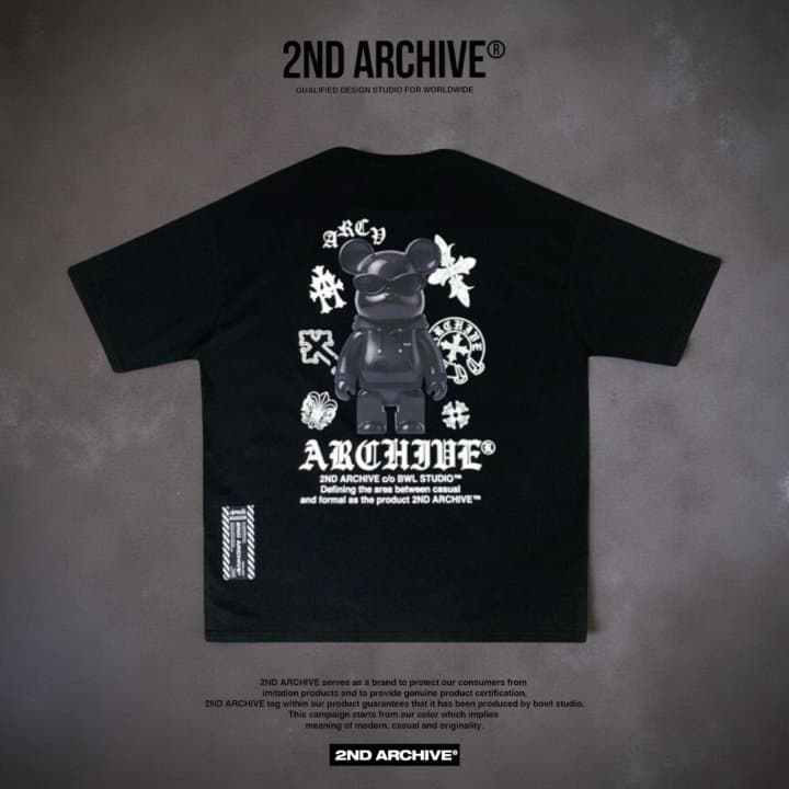 [2ND ARCHIVE] Black Cross Bear Short Sleeve T-Shirt 10