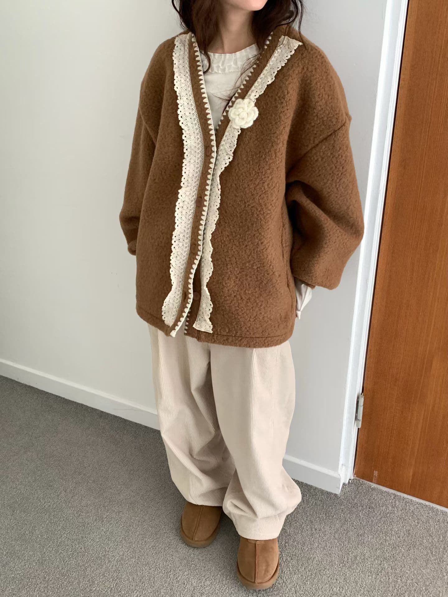 [VENTI] Teddy Boucle Cardigan 4