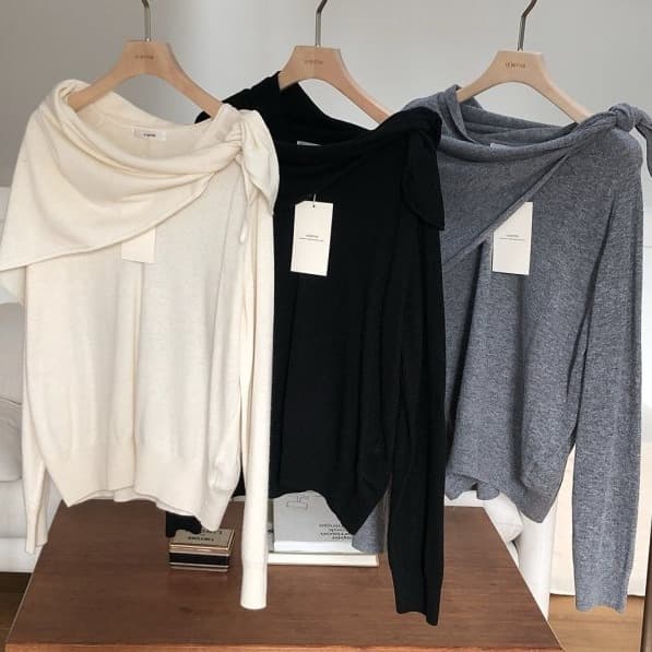 [LE BUTTER] Muffler Cashmere Knit 1