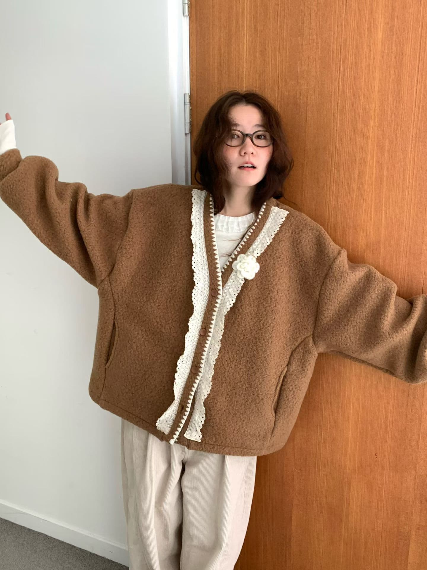 [VENTI] Teddy Boucle Cardigan 3