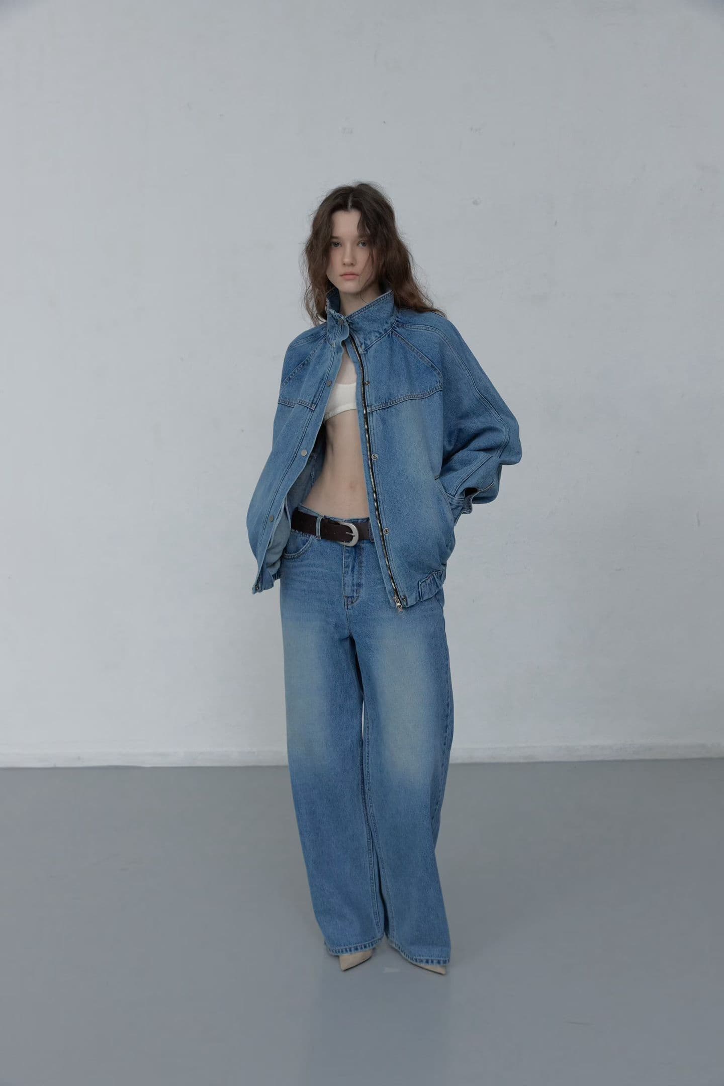 [FOUNDATION] Rough Washed Denim Wide Pants 8